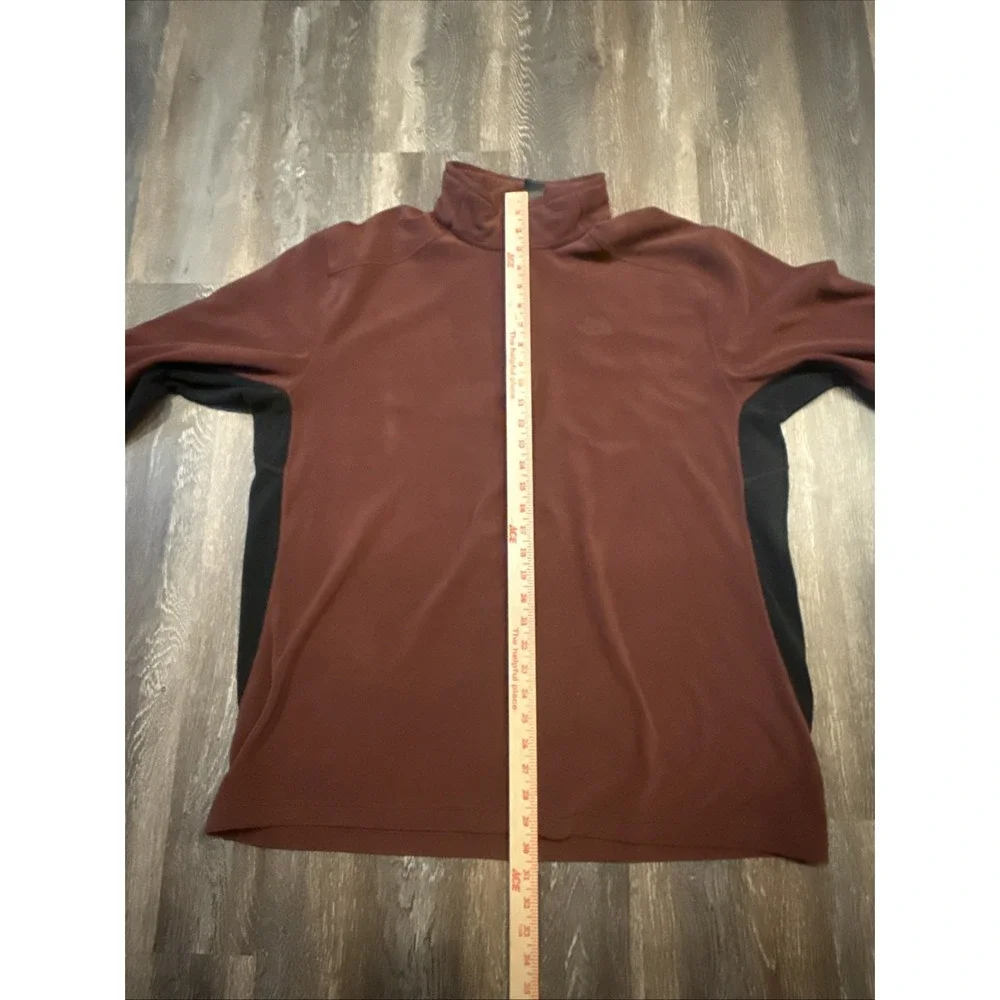 The North Face Qtr Zip Polartec Fleece Jacket Men's XXL Burgundy Pullover Logo